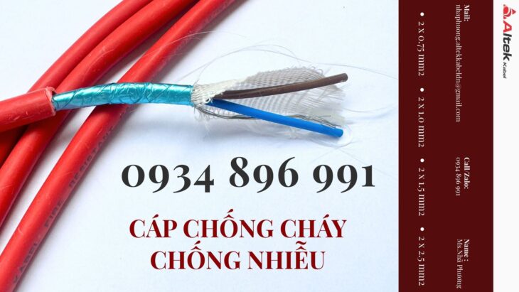 Cáp Chống Cháy Chống Nhiễu 2×2.5 mm2 Chuẩn BS6387, IEC 60331