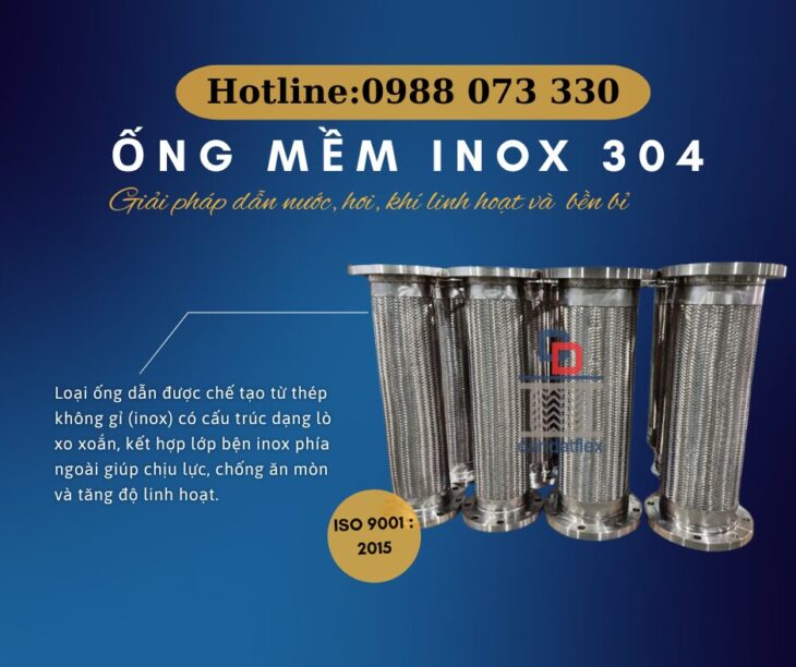 ỐNG MỀM INOX BỌC LƯỚI, ỐNG MỀM INOX 304 – AN TOÀN, CHỐNG RUNG, CHỐNG NỨT VỠ