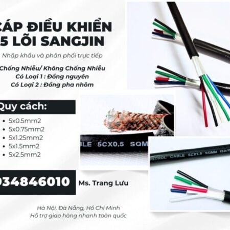 Cáp RVVP/ CXV 5×0.5/5×0.75/5×1.25/5×1.5/5×2.5 sẵn HCM