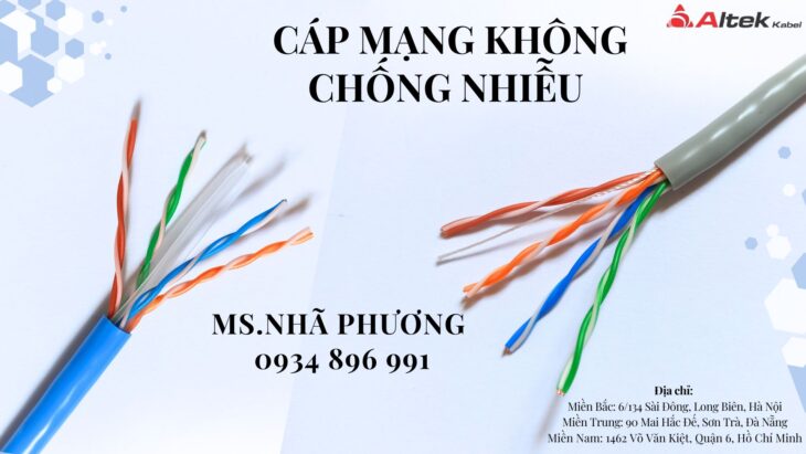 CÁP MẠNG KHÔNG CHỐNG NHIỄU UTP5E/UTP6 – 23AWG/24AWG