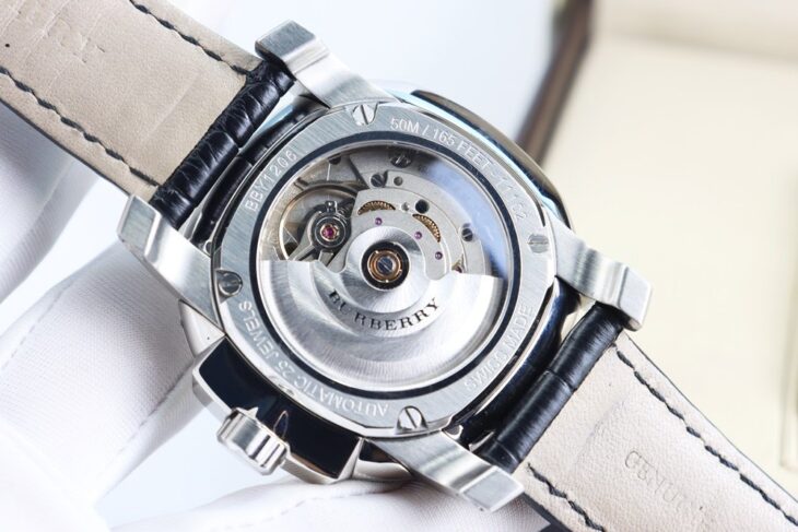 Đồng Hồ Nam : Burberry Britain Automatic, Dây Da, Size 43mm – Fullbox…