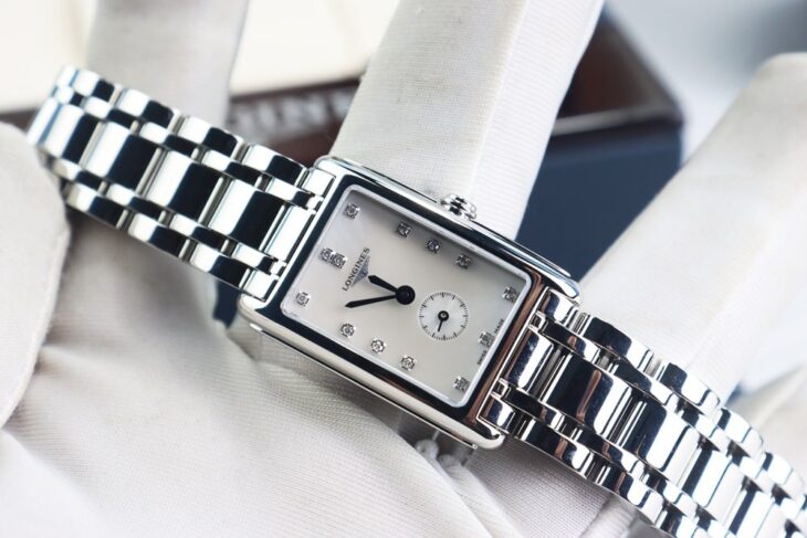 ĐH Nữ Longines DolceVita L5.255.4.87.6 mặt Xà Cừ, cọc số đính Kim Cương – Fullbox.