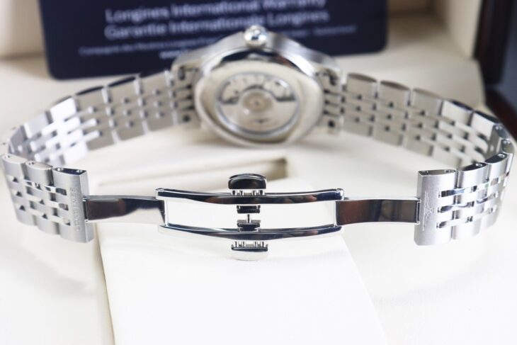 ĐH Nữ Longines Record Automatic Chronometer Mặt Xà Cừ, full Kim Cương, Size 30mm Fullbox