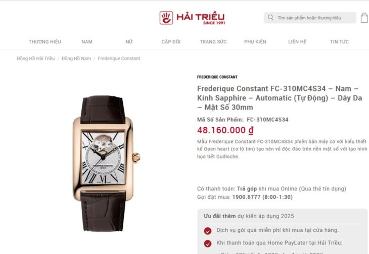 ĐH Nam : Frederique Constant FC-310MC4S34 Automatic, Demi Vàng Hồng, fullbox…
