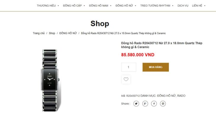 ĐH Nữ : Rado Integral Jubile R204307, Đá Ceramic, Niềng & cọc số Full Kim Cương – Fullbox.