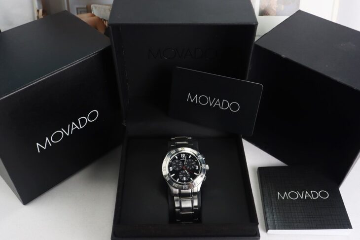 ĐH Nam : Movado 6 Kim Chronograph bấm giờ thể thao, Size 38mm Fullbox…
