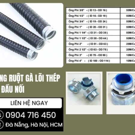 Ống ruột gà lõi thép phi 16,25,32 Đà Nẵng, Sài Gòn. Hà Nội Ống ruột gà lõi thép phi 16,25,32 Đà Nẵng, Sài Gòn. Hà Nội