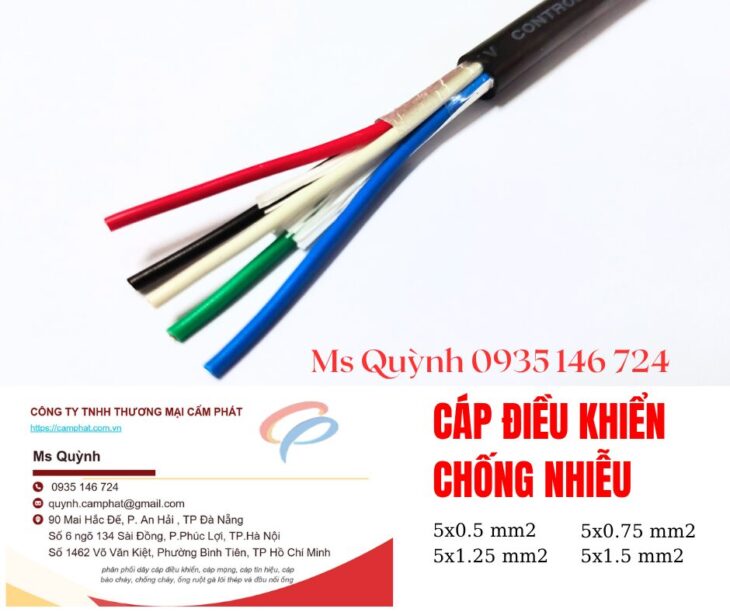 Cáp điều khiển Sangjin 5×0.5, 5×0.75, 5×1.25 Hồ Chí Minh