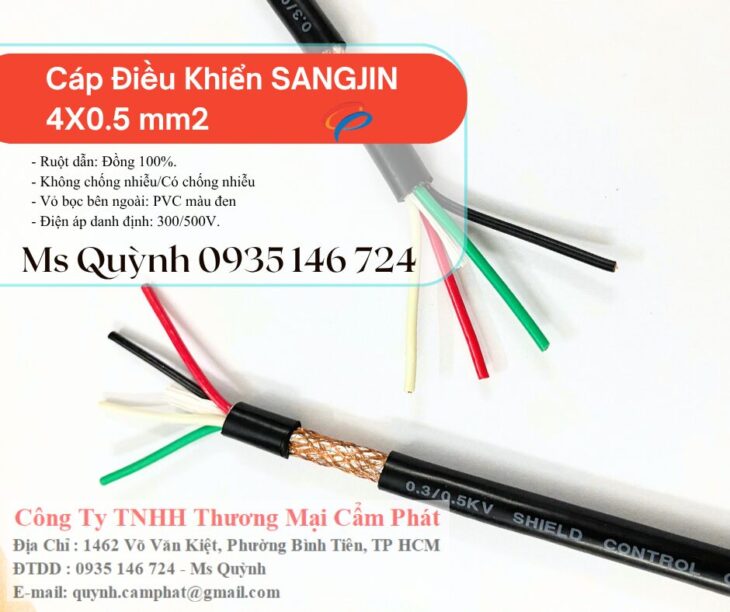 Cáp điều khiển thang máy 4×0.5 RVVP Sangjin Hồ Chí Minh