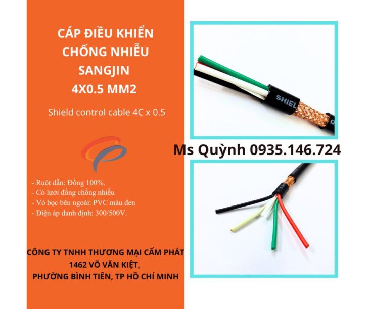 Cáp điều khiển thang máy 4×0.5 RVVP Sangjin Hồ Chí Minh