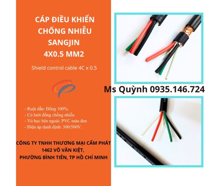 Cáp điều khiển thang máy 4×0.5 RVVP Sangjin Hồ Chí Minh