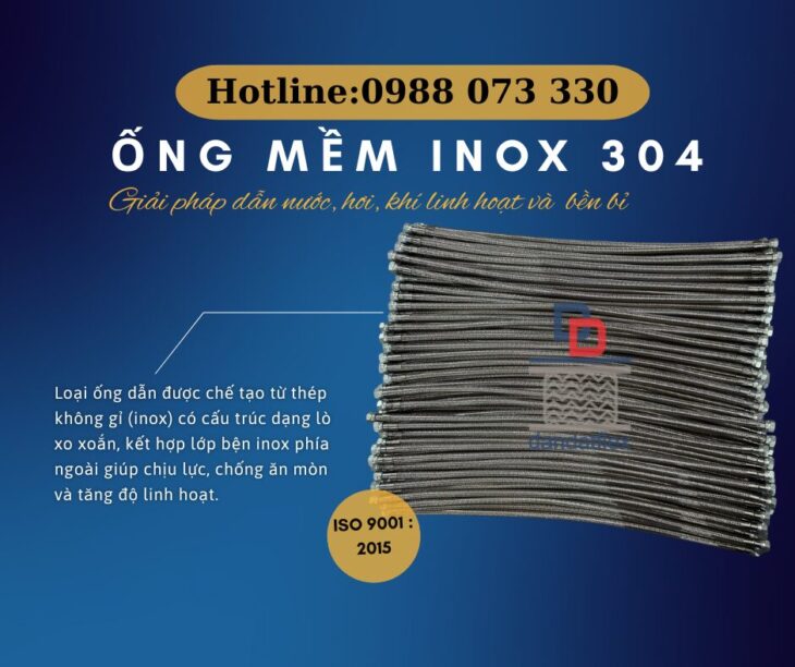 ỐNG MỀM INOX BỌC LƯỚI, ỐNG MỀM INOX 304 – AN TOÀN, CHỐNG RUNG, CHỐNG NỨT VỠ
