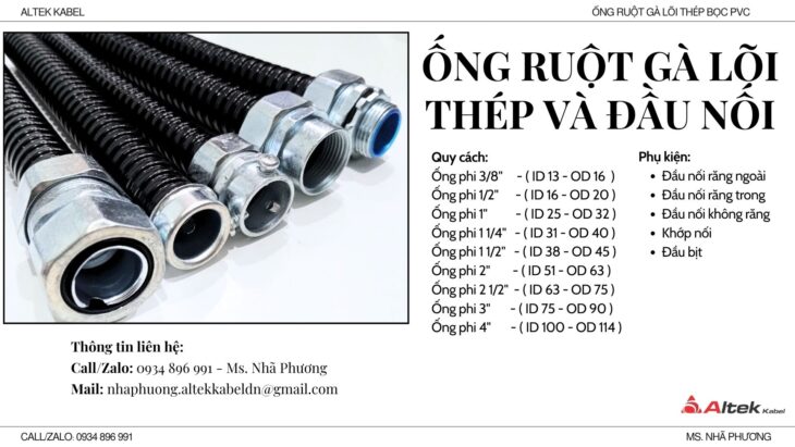 ỐNG RUỘT GÀ LÕI THÉP BỌC NHỰA & PHỤ KIỆN – ĐÀ NẴNG, HUẾ, QUẢNG TRỊ