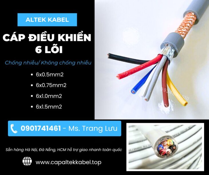 Cáp điều khiển 6×0.5/6×0.75/6×1.0/6×1.5 Altek Kabel