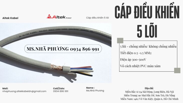 Cáp Tín Hiệu Chống Nhiễu 5 Lõi Khánh Hòa – Bình Định – Gia lai