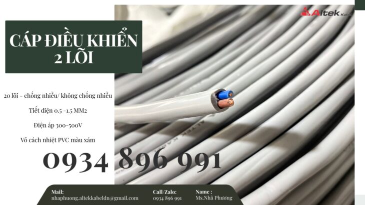 CÁP TÍN HIỆU 2 X 0.75 MM2 GIAO HÀNG HÀ TĨNH, NGHỆ AN, THANH HÓA