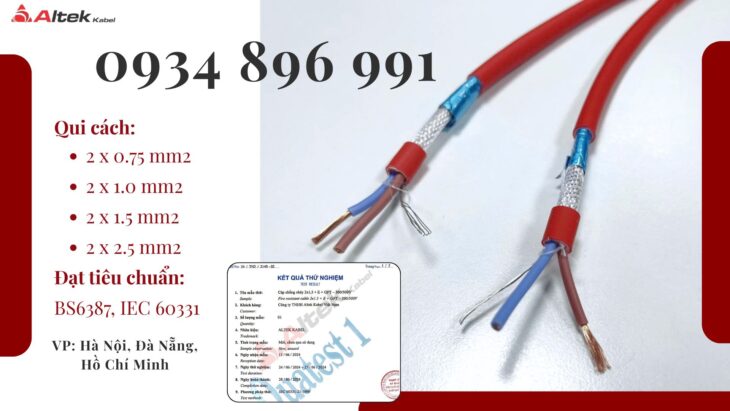 Cáp Chống Cháy Chống Nhiễu 2×0.75 mm2 Altek Kabel Đà Nẵng, Huế, Quảng Trị