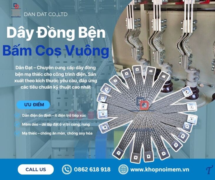 Thanh đồng bện/ Thanh nối mềm máy biến áp/ Khớp nối đồng bện/ Khớp nối mềm busway/ Busbar barid