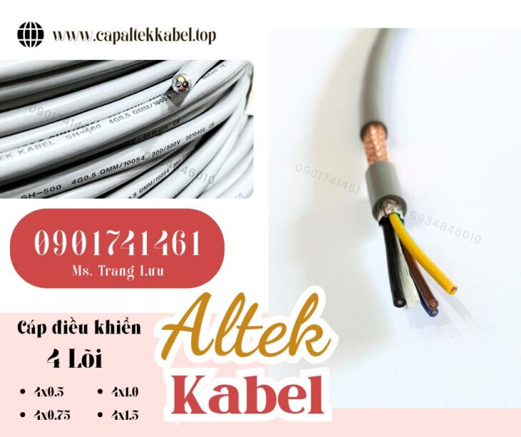Cáp điều khiển 4×0.5/4×0.75/4×1.0/4×1.5 Altek Kabel chính hãng