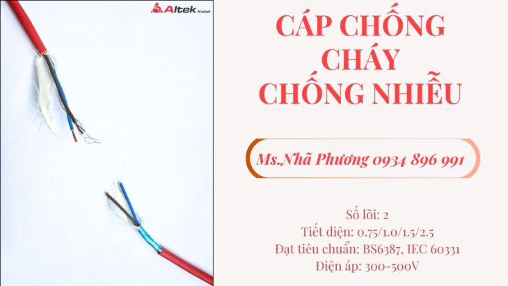 Cáp Chống Cháy Chống Nhiễu 2×1.5 mm2 Altek Kabel Đà Nẵng, Hà Nội, HCM