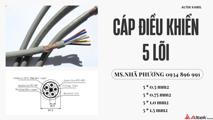 Cáp Tín Hiệu Chống Nhiễu 5 Lõi Khánh Hòa – Bình Định – Gia lai
