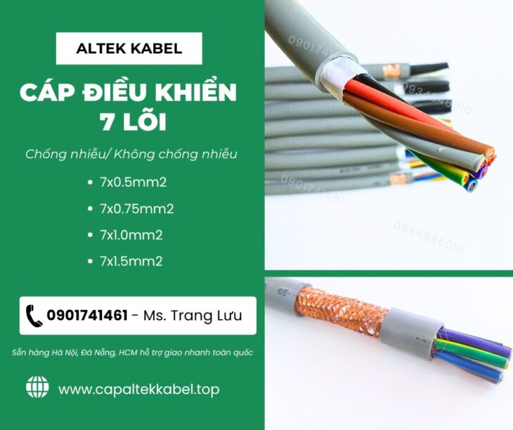 Cáp điều khiển 7×0.5/7×0.75/7×1.0/7×1.5 Altek Kabel