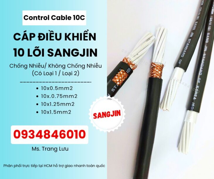 Cáp điều khiển Sangjin 10×0.5/10×0.75/10×1.25/10×1.5