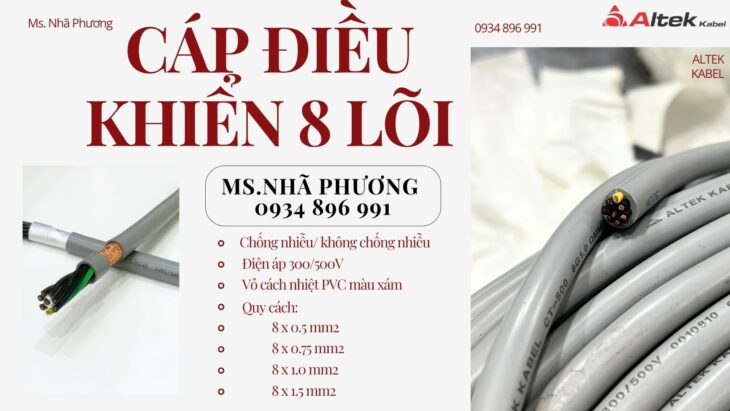 Cáp Tín Hiệu 8X 1.5 mm2 chống nhiễu Đà Nẵng, Hà Nối, Hồ Chí Minh