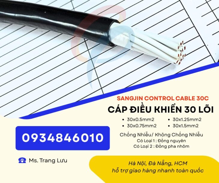 Cáp điều khiển Sangjin 30×0.5/30×0.75/30×1.25/30×1.5