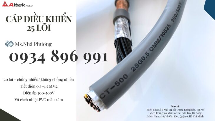 Cáp Tín Hiệu 25X 0.75 mm2 chống nhiễu Đà Nẵng, Hà Nội, Hồ Chí Minh