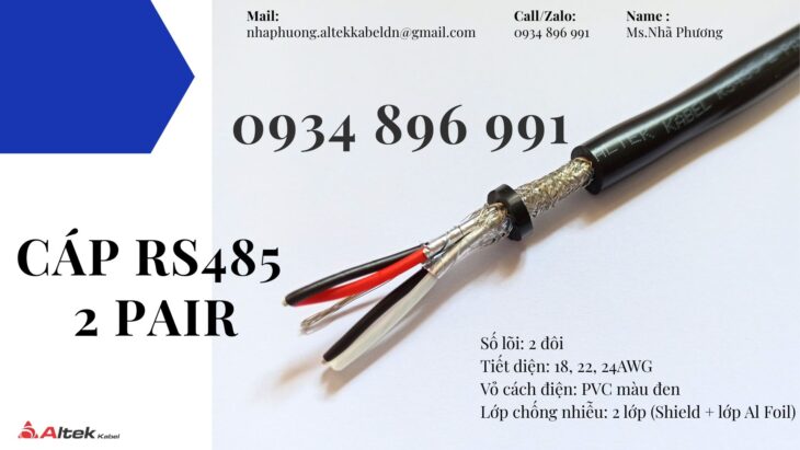 Cáp Tín Hiệu Rs485 2 Pair 24 Awg Bình Định, Phú Yên, Đăk Lăk