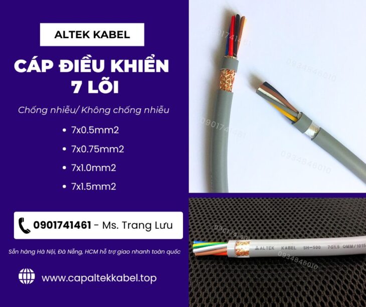 Cáp điều khiển 7×0.5/7×0.75/7×1.0/7×1.5 Altek Kabel