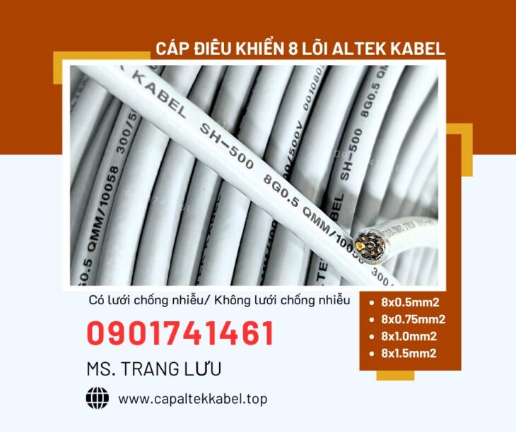 Cáp điều khiển 8×0.5/8×0.75/8×1.0/8×1.5 Altek Kabel