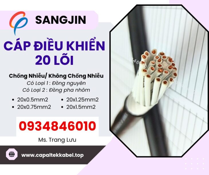 Cáp điều khiển Sangjin 20×0.5/20×0.75/20×1.25/20×1.5