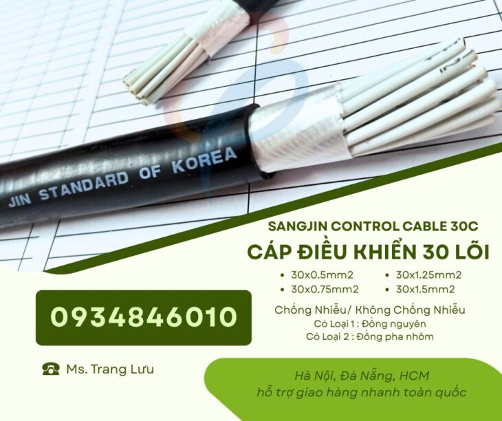 Cáp điều khiển Sangjin 30×0.5/30×0.75/30×1.25/30×1.5