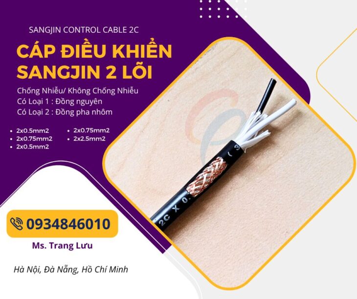 Cáp điều khiển Sangjin 2×0.5/2×0.75/2×1.25/2×1.5/2×2.5
