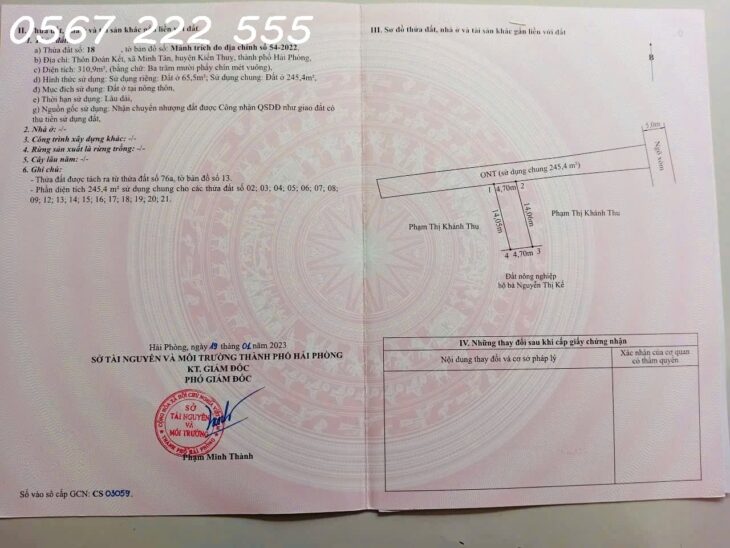 GIÁ ĐẦU TƯ – ĐẤT ĐOÀN KẾT, MINH TÂN, KIẾN THỤY ZALO 0567 222 555