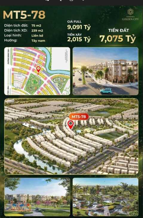 🌟 LIỀN KỀ 4 TẦNG – TH8A-143 PHÂN KHU THIÊN HÀ – VINHOMES GOLDEN CITY