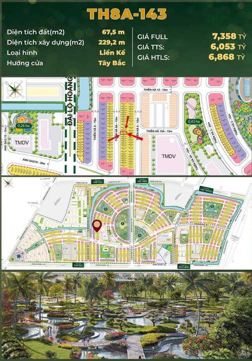 🌟 LIỀN KỀ 4 TẦNG – TH8A-143 PHÂN KHU THIÊN HÀ – VINHOMES GOLDEN CITY