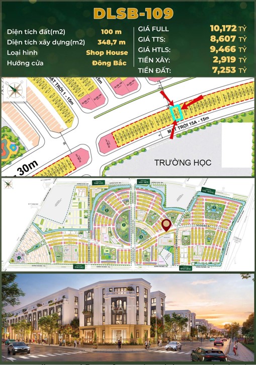 🌟 SHOPHOUSE 4 TẦNG – DLSB-109 ĐẠI LỘ SAO BĂNG 30M – VINHOMES GOLDEN CITY