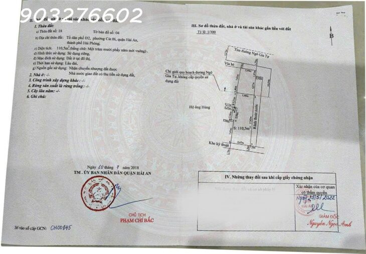 Bán nhà mặt đường Ngô Gia Tự, Hải An, Hải Phòng – diện tích S 111m², giá 151 tr/m