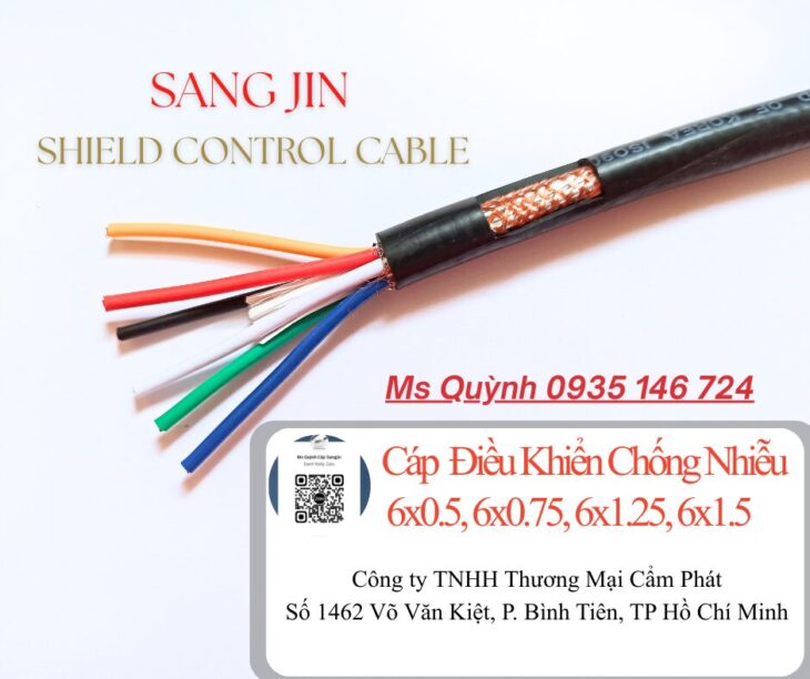 Cáp sangjin 6×0.5, 6×0.75, 6×1.25, 6×1.5 Sài Gòn, Hồ Chí Minh