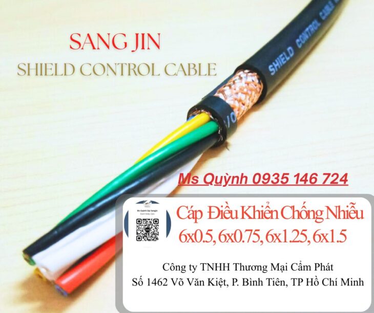 Cáp sangjin 6×0.5, 6×0.75, 6×1.25, 6×1.5 Sài Gòn, Hồ Chí Minh