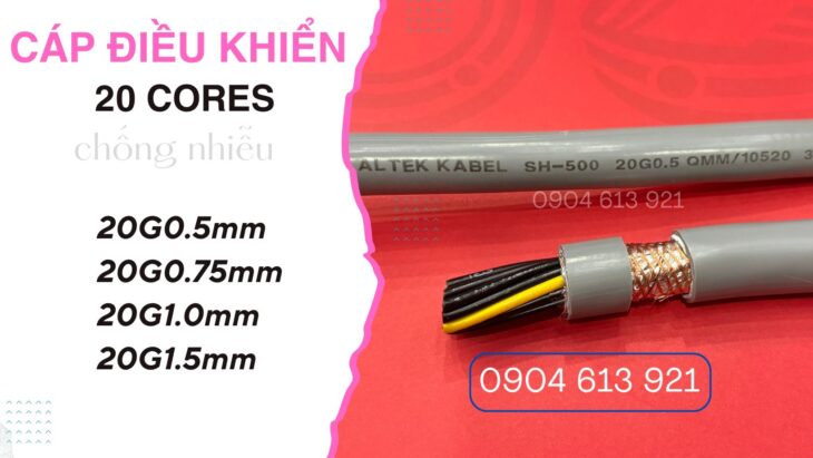 Cáp điều khiển 20 lõi Altek 20×0.5/20×0.75/20×1.0/20×1.5