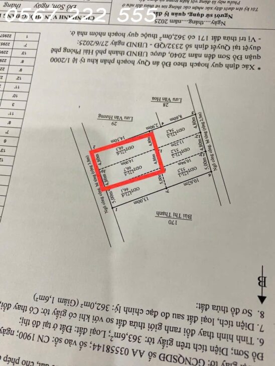 Bạt F0 Trung Nghĩa Nam Đồ Sơn – 2 lô đẹp nhất giá chỉ hơn 1,x tỷ ZALO 0567 222 555