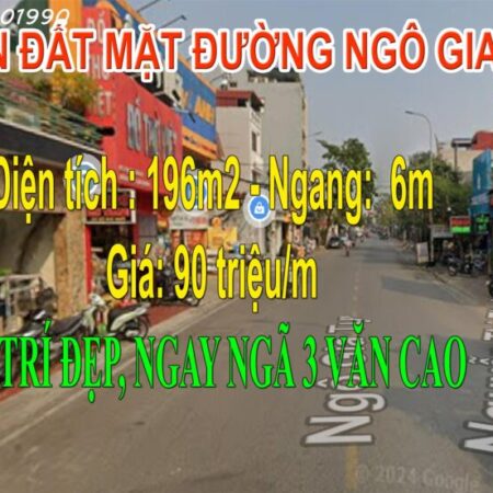 Chính công ty gửi bán siêu phẩm căn nhà đường Ngô Gia Tự , 196m giá chỉ 90tr/m