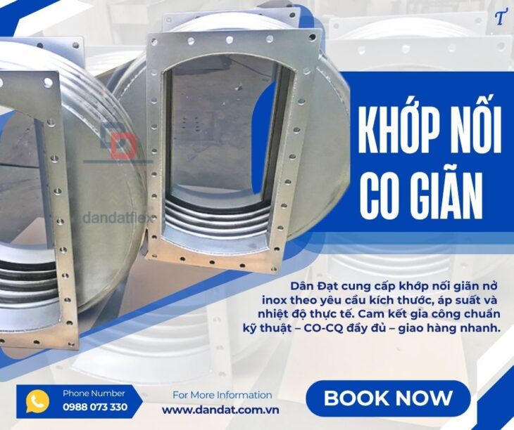 Khớp giãn nở bằng vải chịu nhiệt|Khớp co giãn bằng vải|Khớp giãn nở dẫn khí CO| Bù giãn nở đường hơi