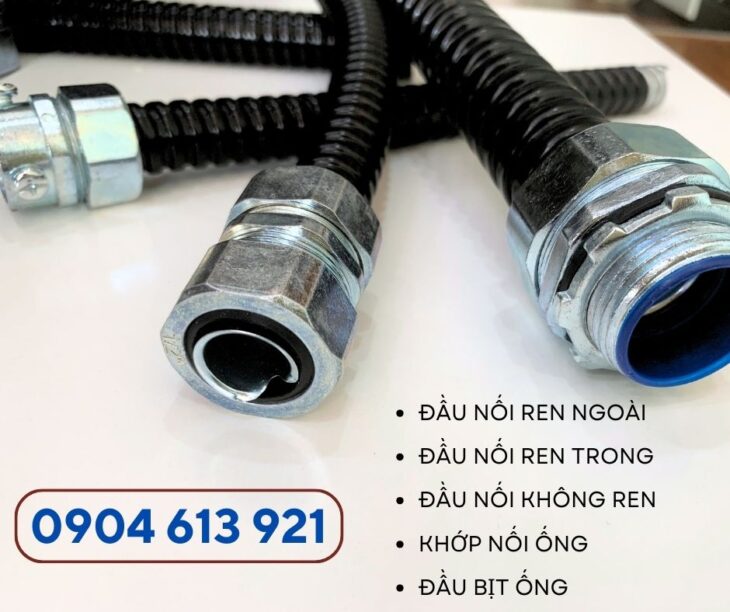 Ống ruột gà lõi thép / ống kẽm đàn hồi và phụ kiện đầu nối tại TP HCM
