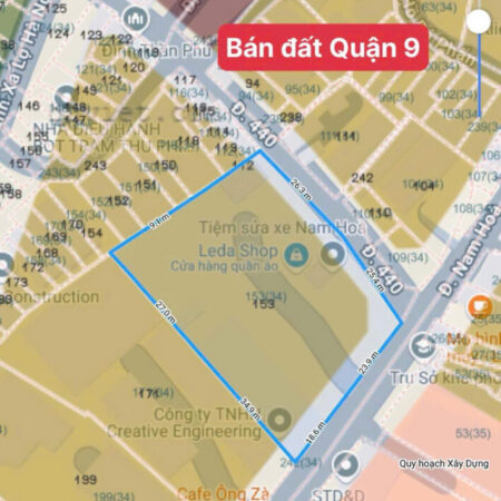 hàng siêu hiềm 2200m2 đất Chuyển nhượng lô đất góc 2MT Đường Nam Hoà , phước long A , Q9