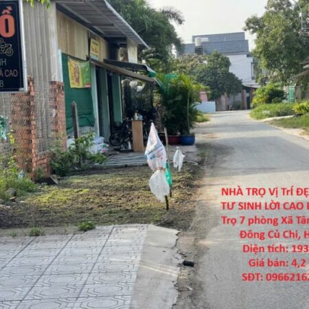 NHÀ TRỌ Vị TrÍ ĐẸP – ĐẦU TƯ SINH LỜI CAO Bán Dãy Trọ 7 phòng Xã Tân Thạnh Đông Củ Chi, HCM NHÀ TRỌ Vị TrÍ ĐẸP – ĐẦU TƯ SINH LỜI CAO Bán Dãy Trọ 7 phòng Xã Tân Thạnh Đông Củ Chi, HCM